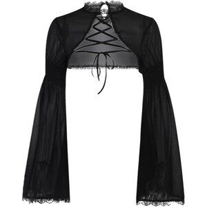 Women's Black 3 Evening Dresses Short Cardigan Top Trad Goth Shawls And Wraps